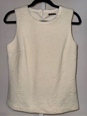 J. McLaughlin Cream Textured Sleeveless Tank